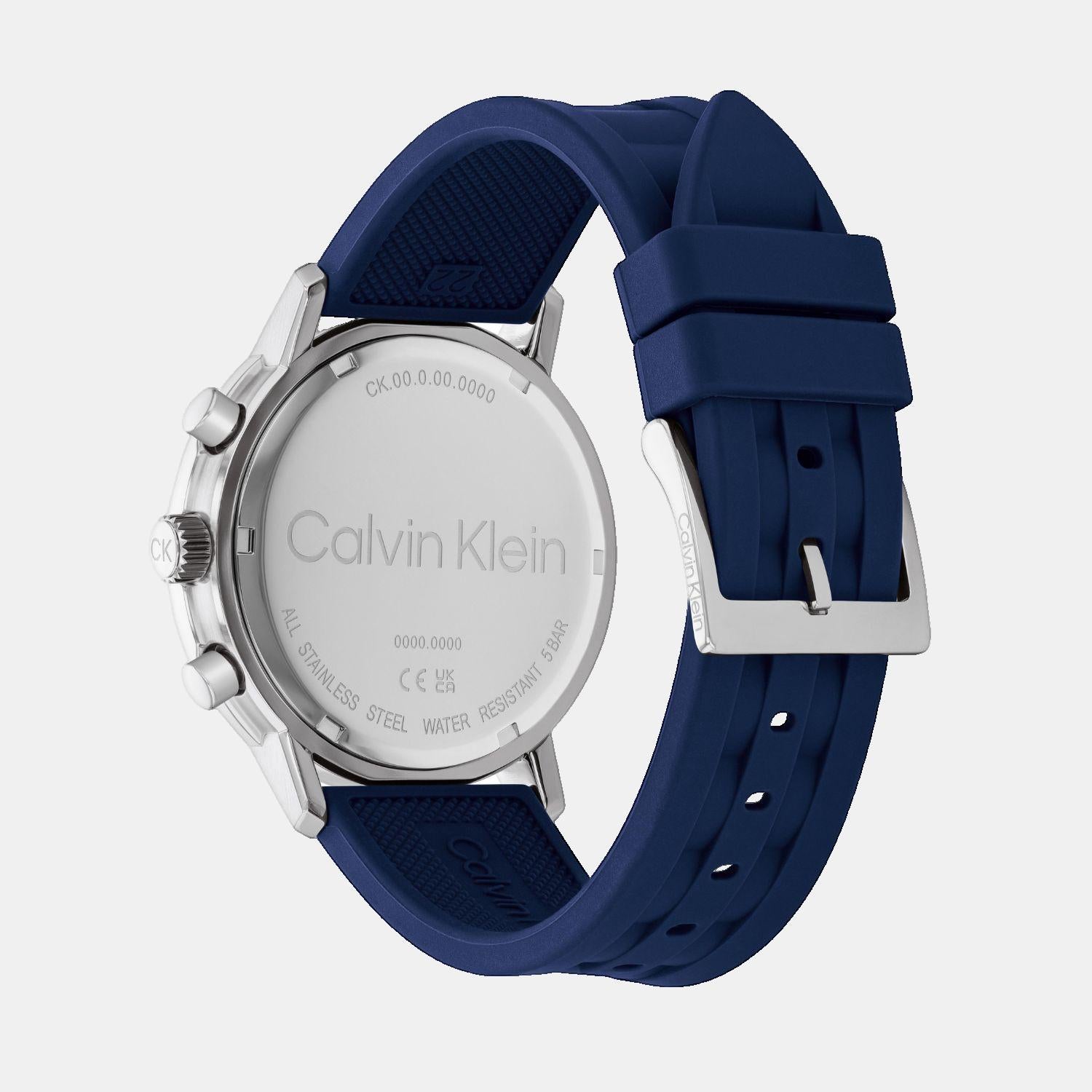 Calvin Klein Men Round Blue watch