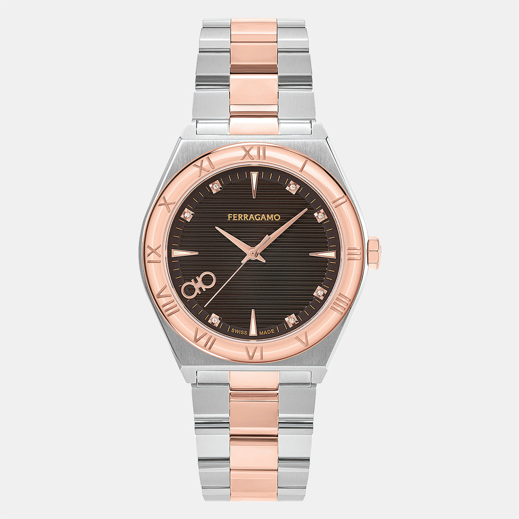 Ferragamo Round Brown Analog watch