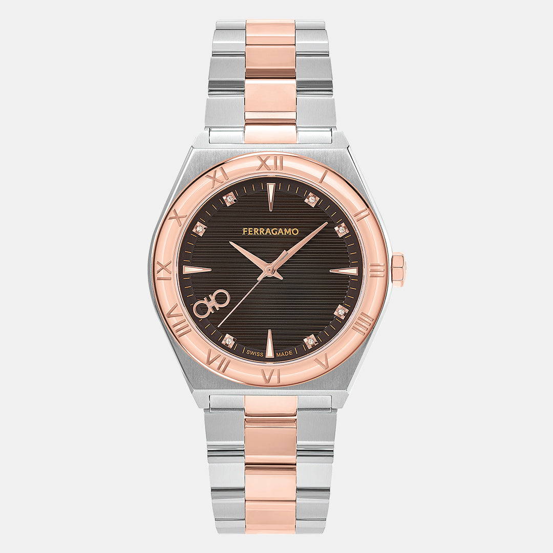 Ferragamo Round Brown Analog watch