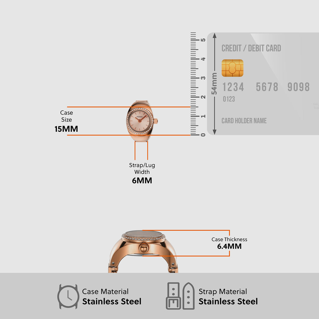 Fossil Stainless Steel Rose Gold watch