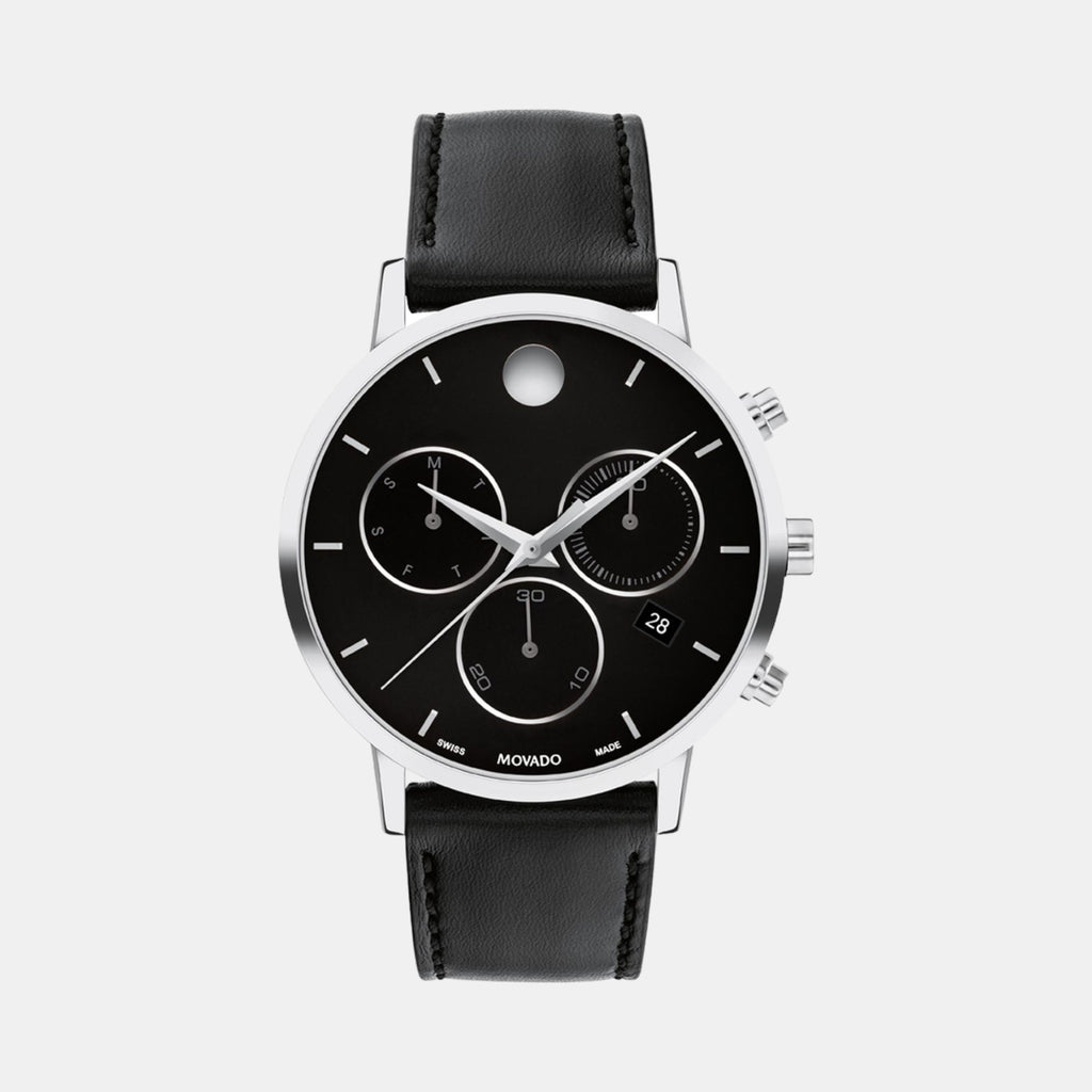 Movado Round Black Chronograph watch