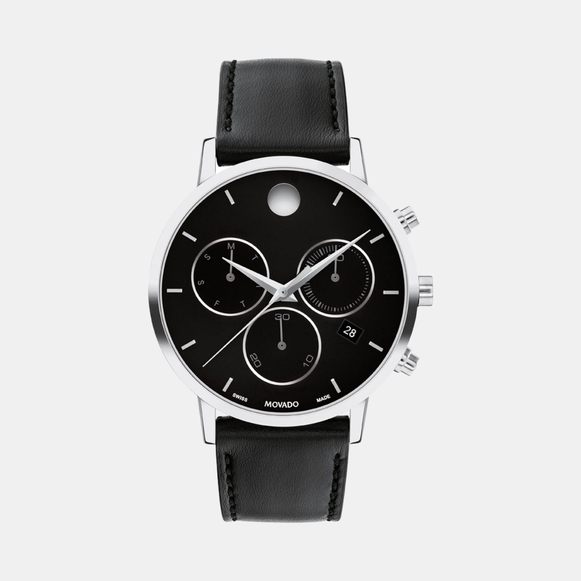 Movado Round Black Chronograph watch