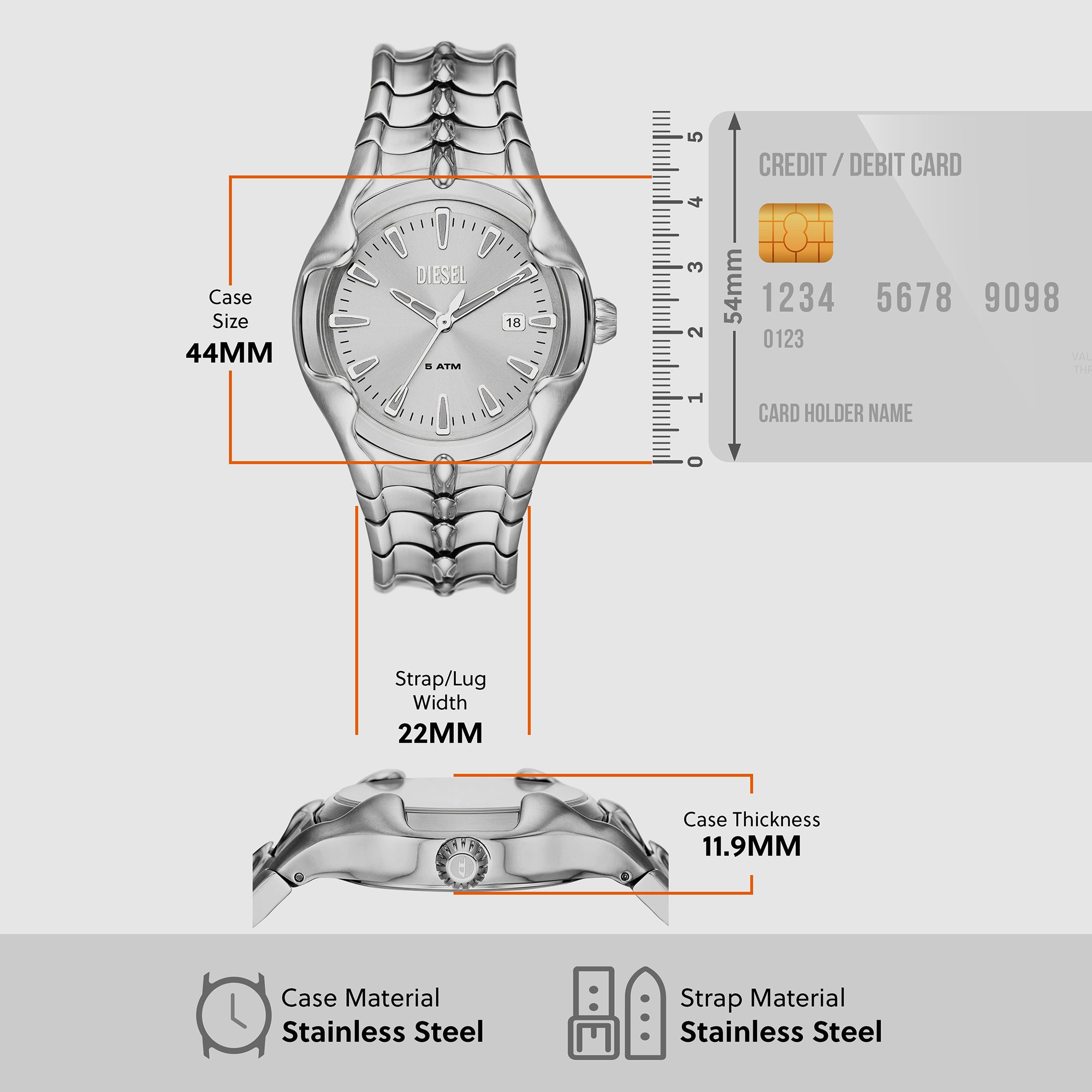 Diesel Stainless Steel Silver watch