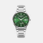 R-Line Men Quartz Green Sunray Dial Analog Stainless Steel Watch 990987 41 75 05