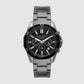 Men's Black Dial Stainless Steel Watch AX1959