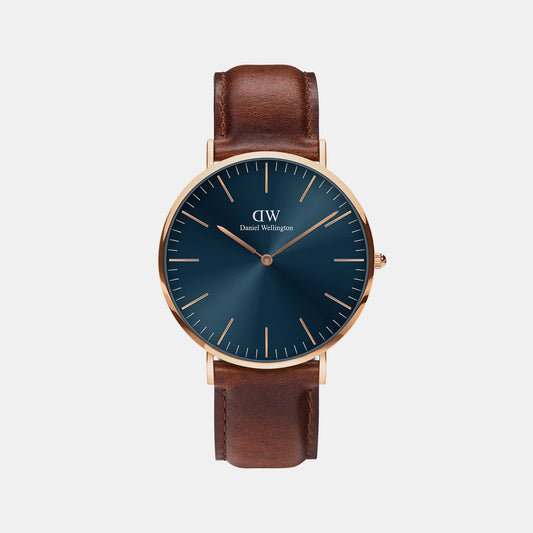 Classic Men's Blue Analog Leather Watch DW00100626K
