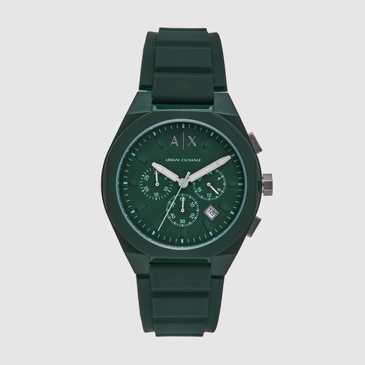 Men's Green Chronograph Silicone Watch AX4163