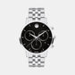 Men Quartz Black Dial Chronograph Stainless Steel Watch 607776