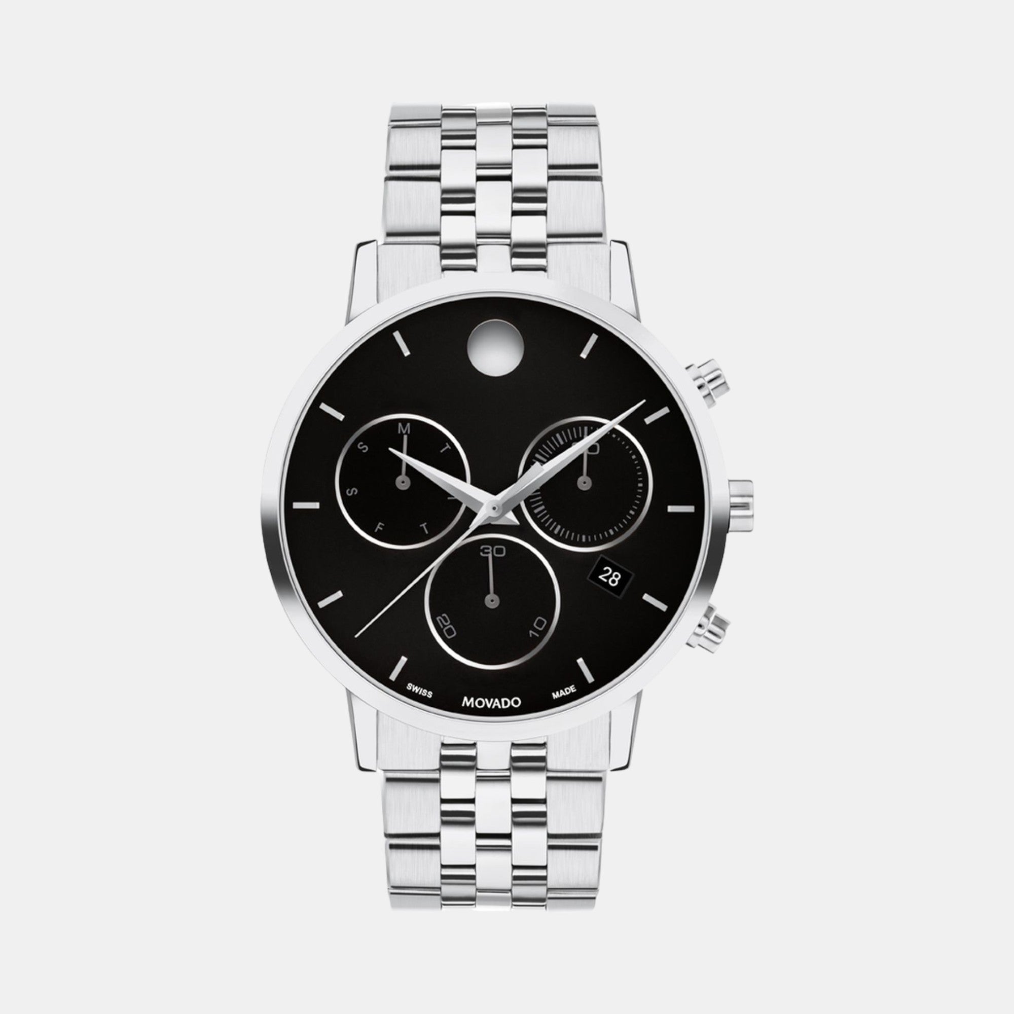 Movado Round Black Chronograph watch