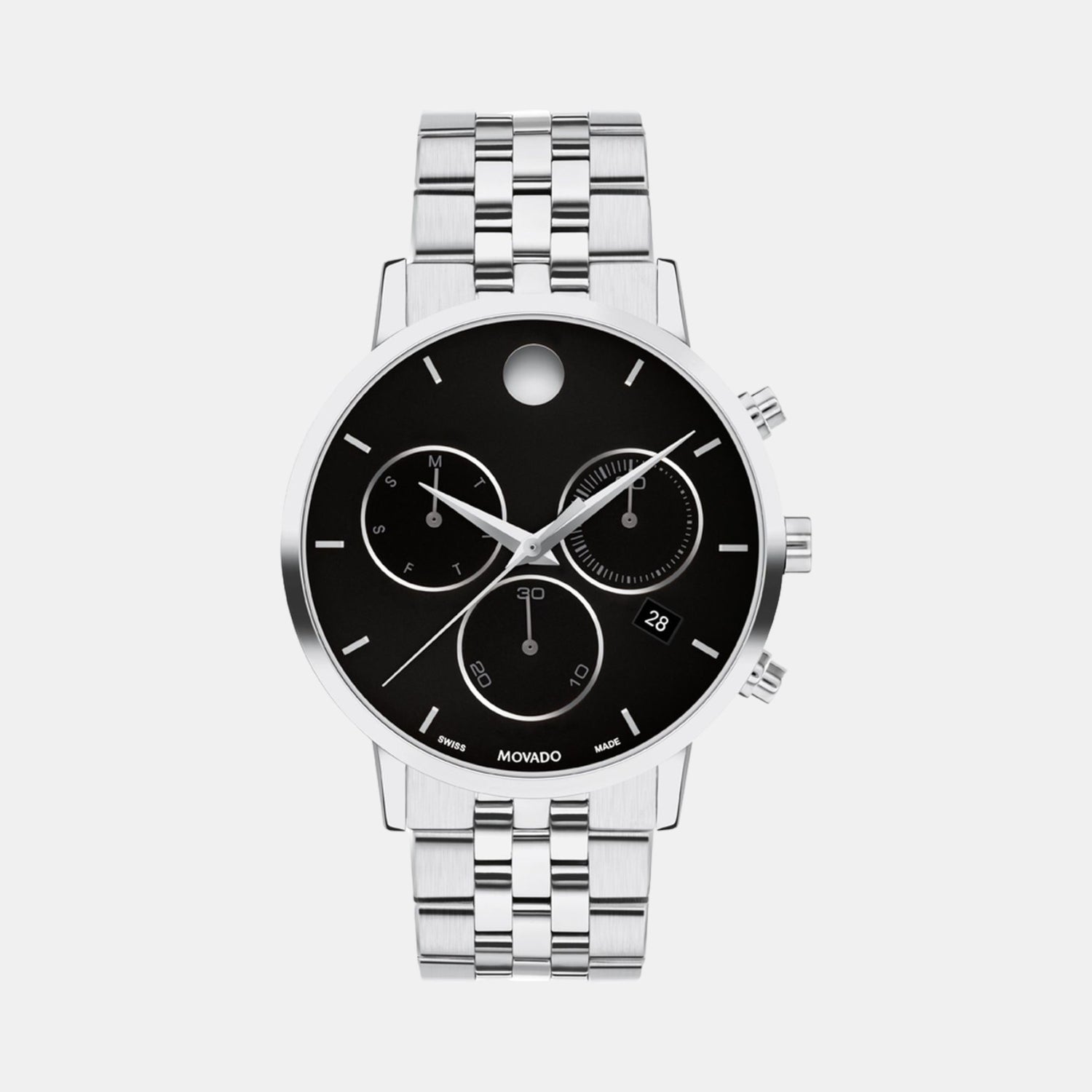 Men Quartz Black Dial Chronograph Stainless Steel Watch 607776