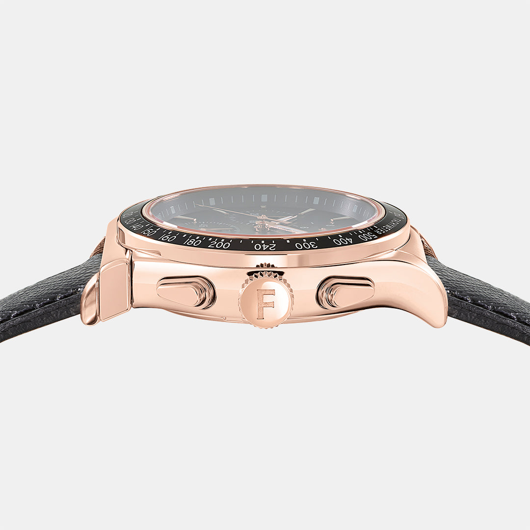 Ferragamo Unisex Round Black watch