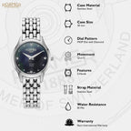 Soleure Women Quartz Black Mother Of Pearl Dial Analog Stainless Steel Watch 547857 41 85 50