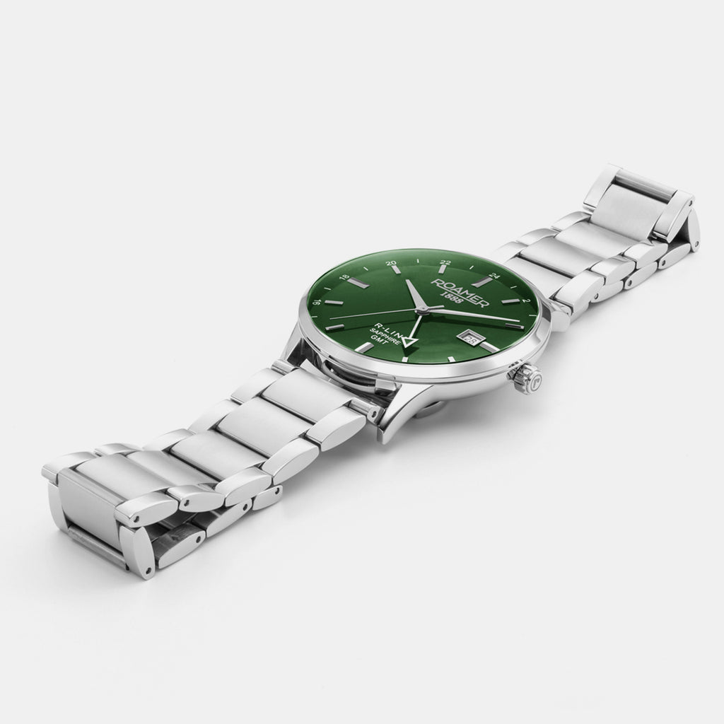 R-Line Men Quartz Green Sunray Dial Analog Stainless Steel Watch 990987 41 75 05