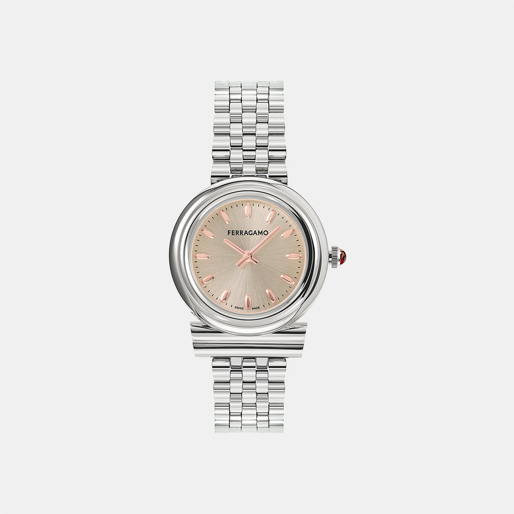 Ferragamo Round Light Grey Analog watch