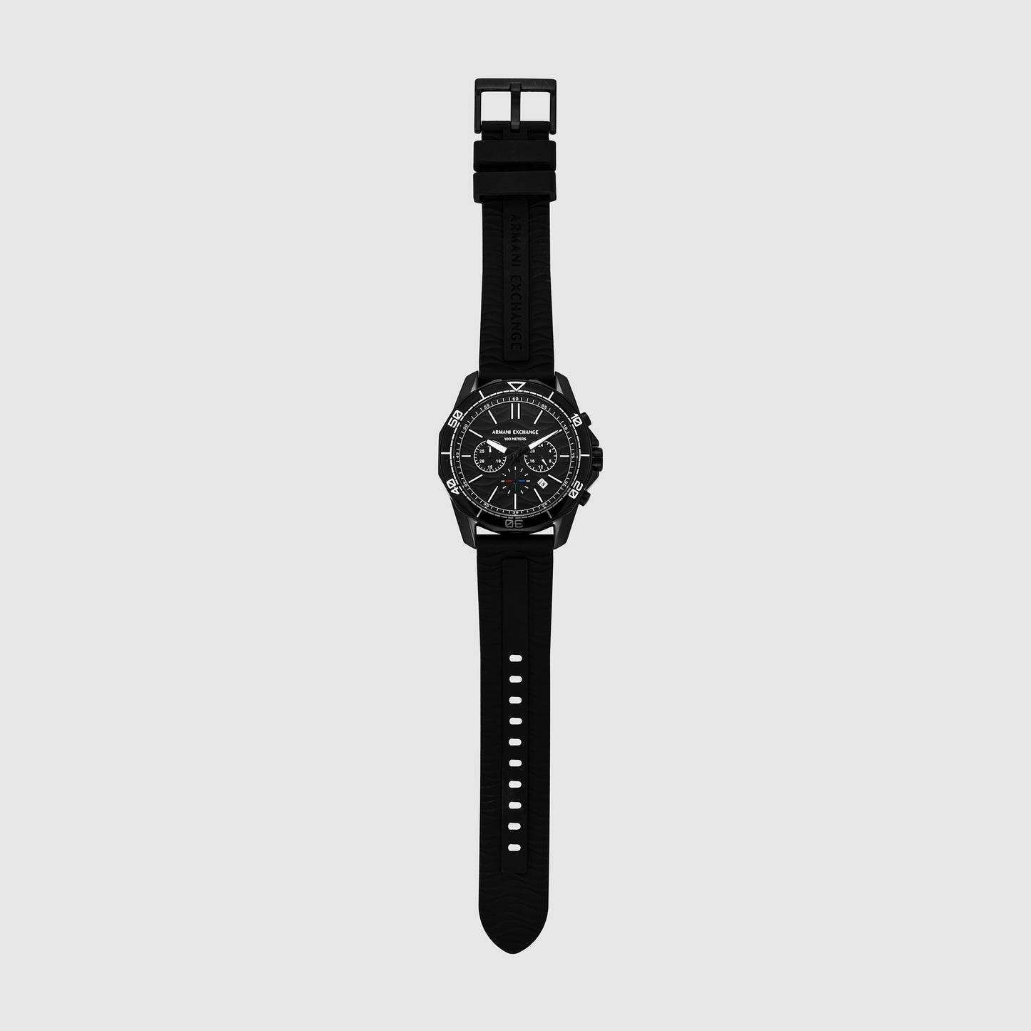 Spencer Men's Black Chronograph Silicone Watch AX1961