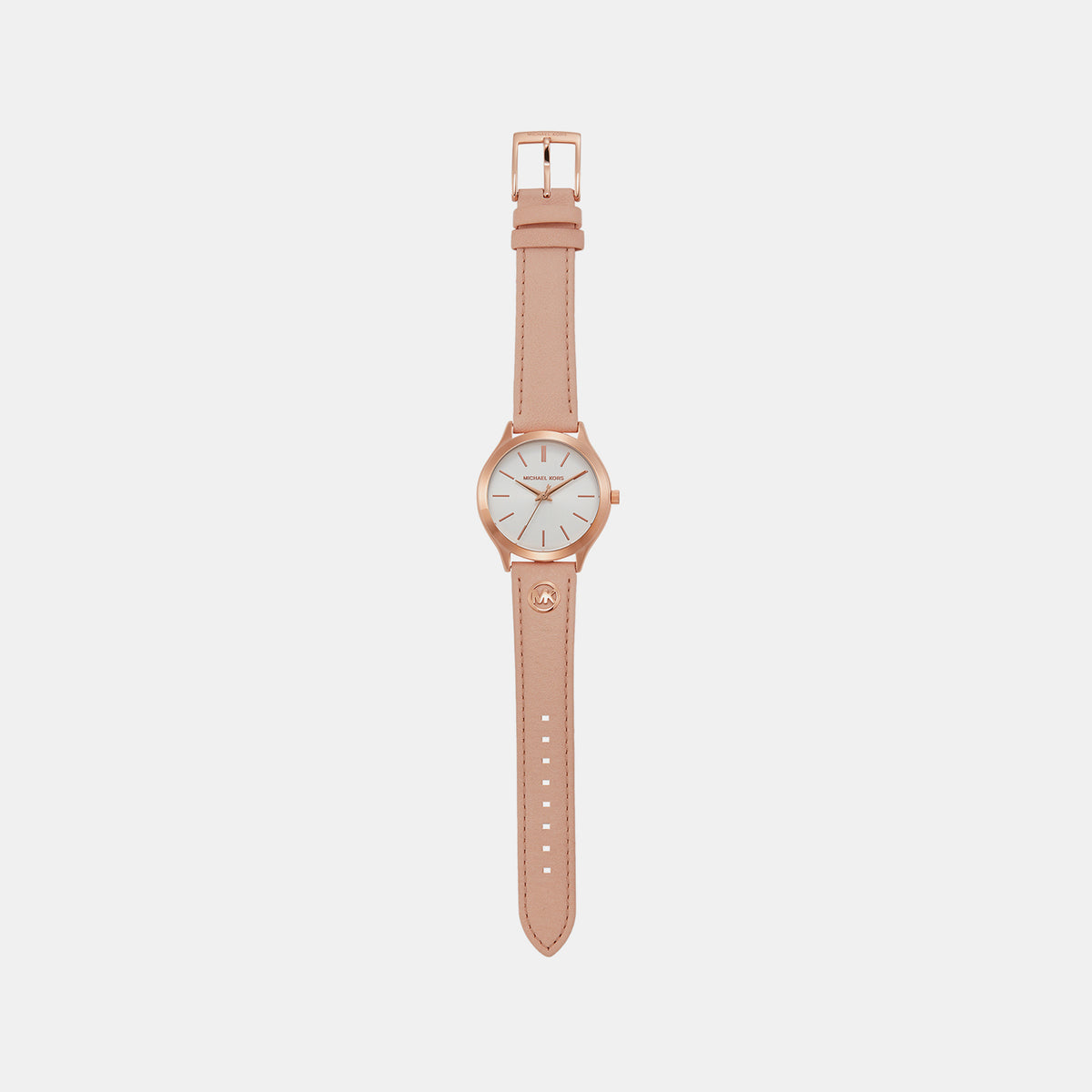 Slim Runway Women Quartz White Dial Analog Leather Watch MK7467