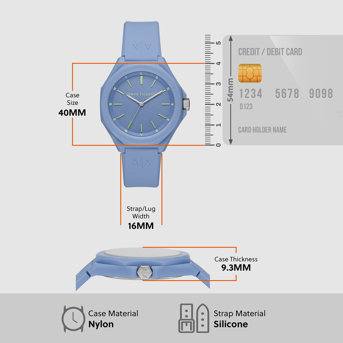 Armani Exchange Silicone Blue watch