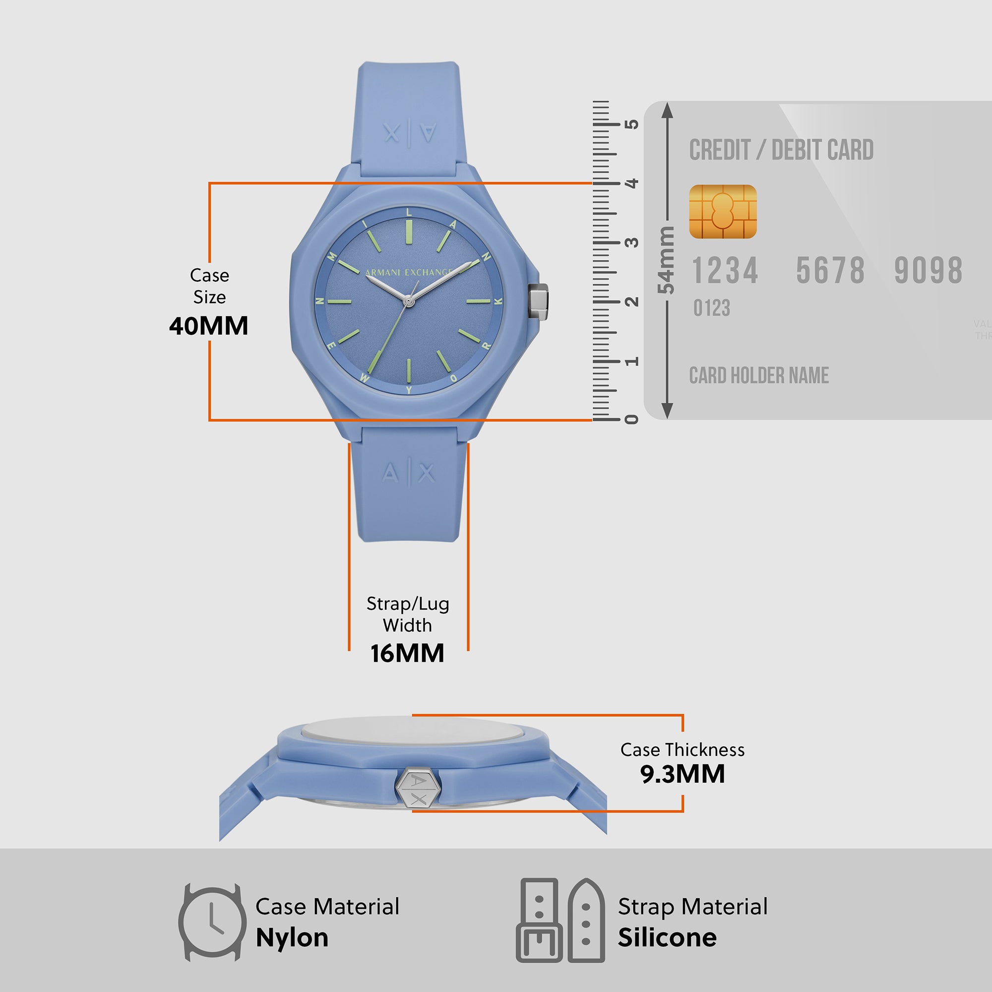 Armani Exchange Silicone Blue watch
