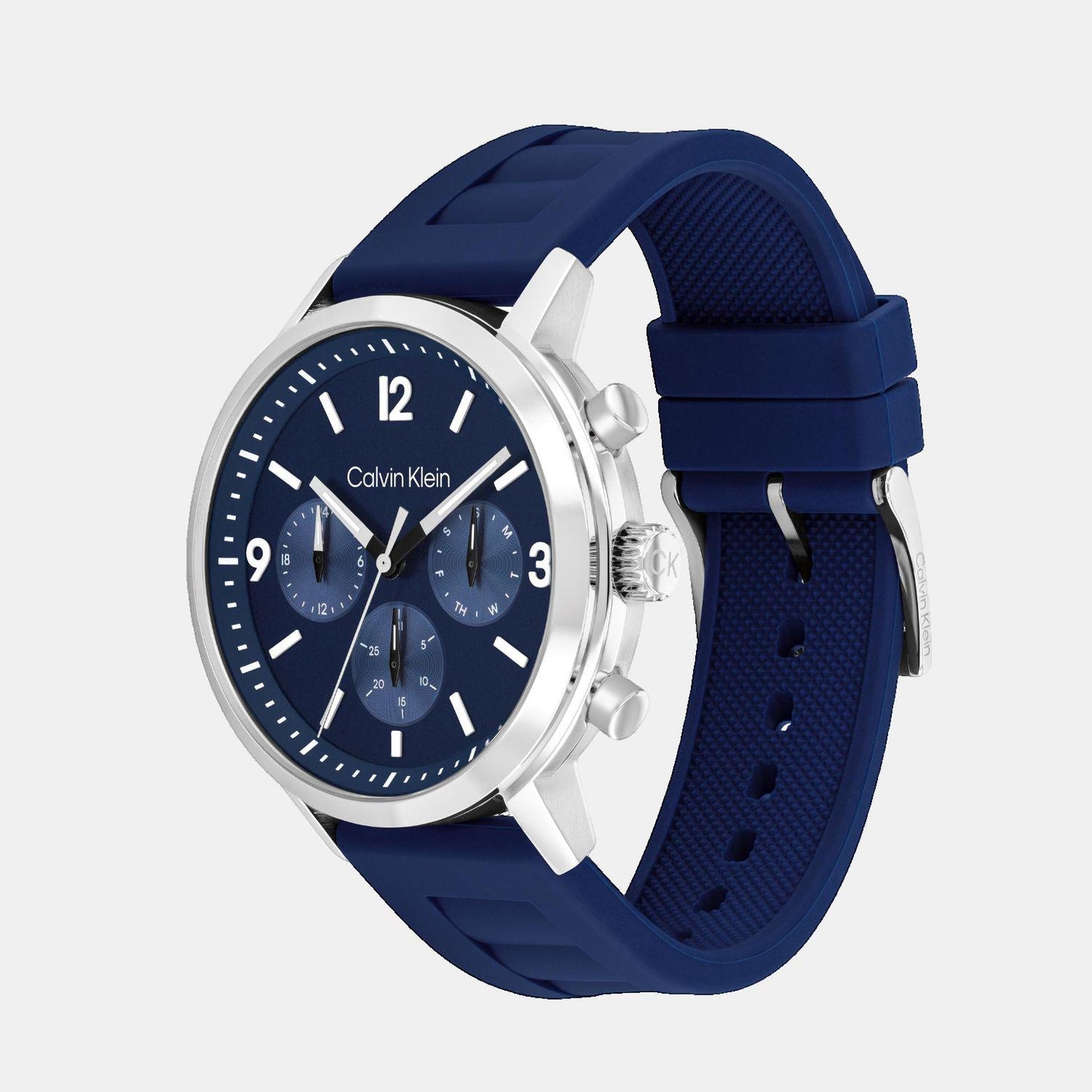 Men Quartz Blue Dial Leather Watch 25200460