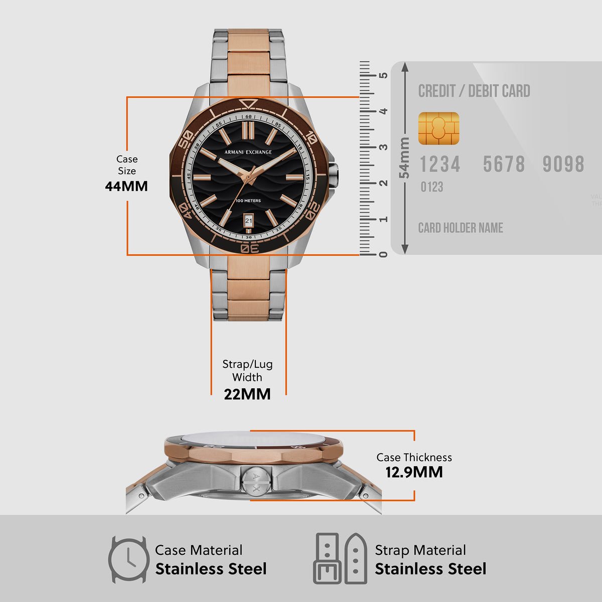 Armani Exchange Stainless Steel Black watch