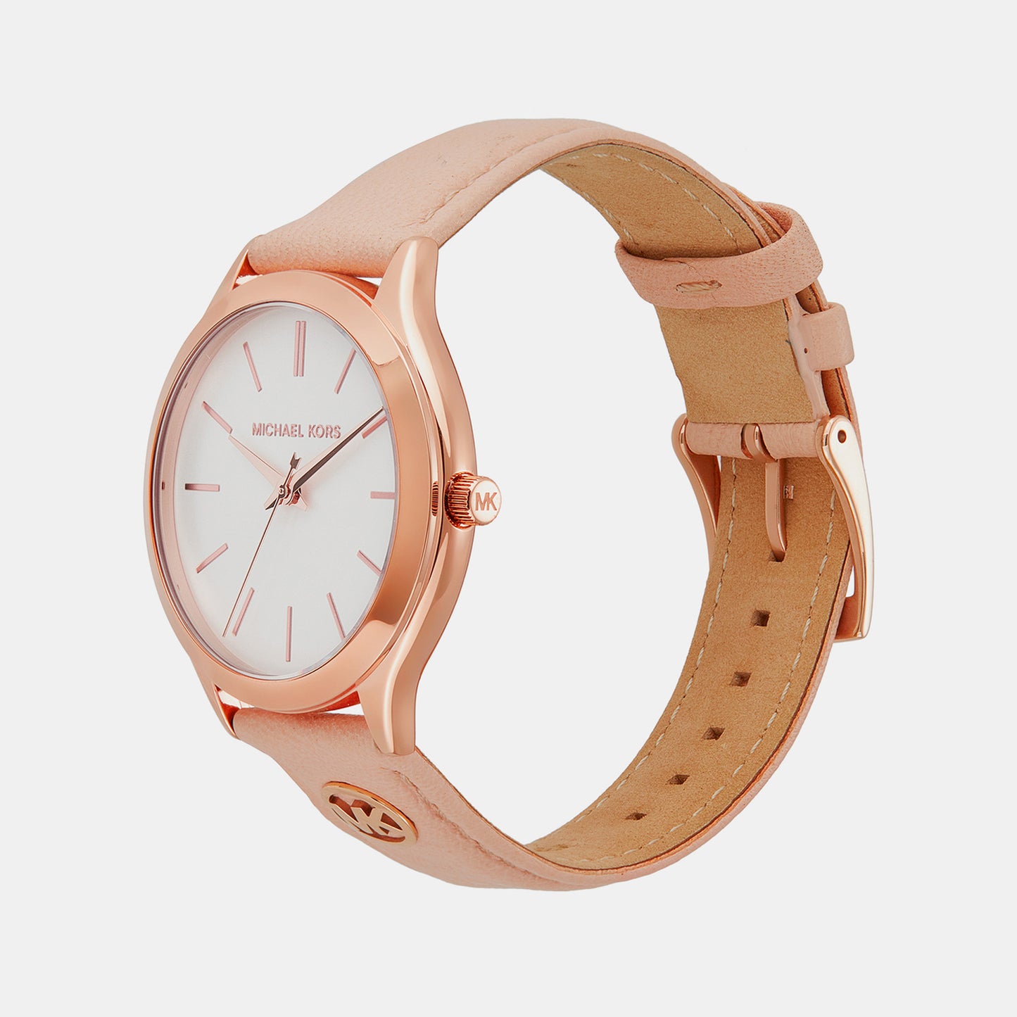 Female Slim Runway Rose Gold Analog Stainless Steel Watch MK7467