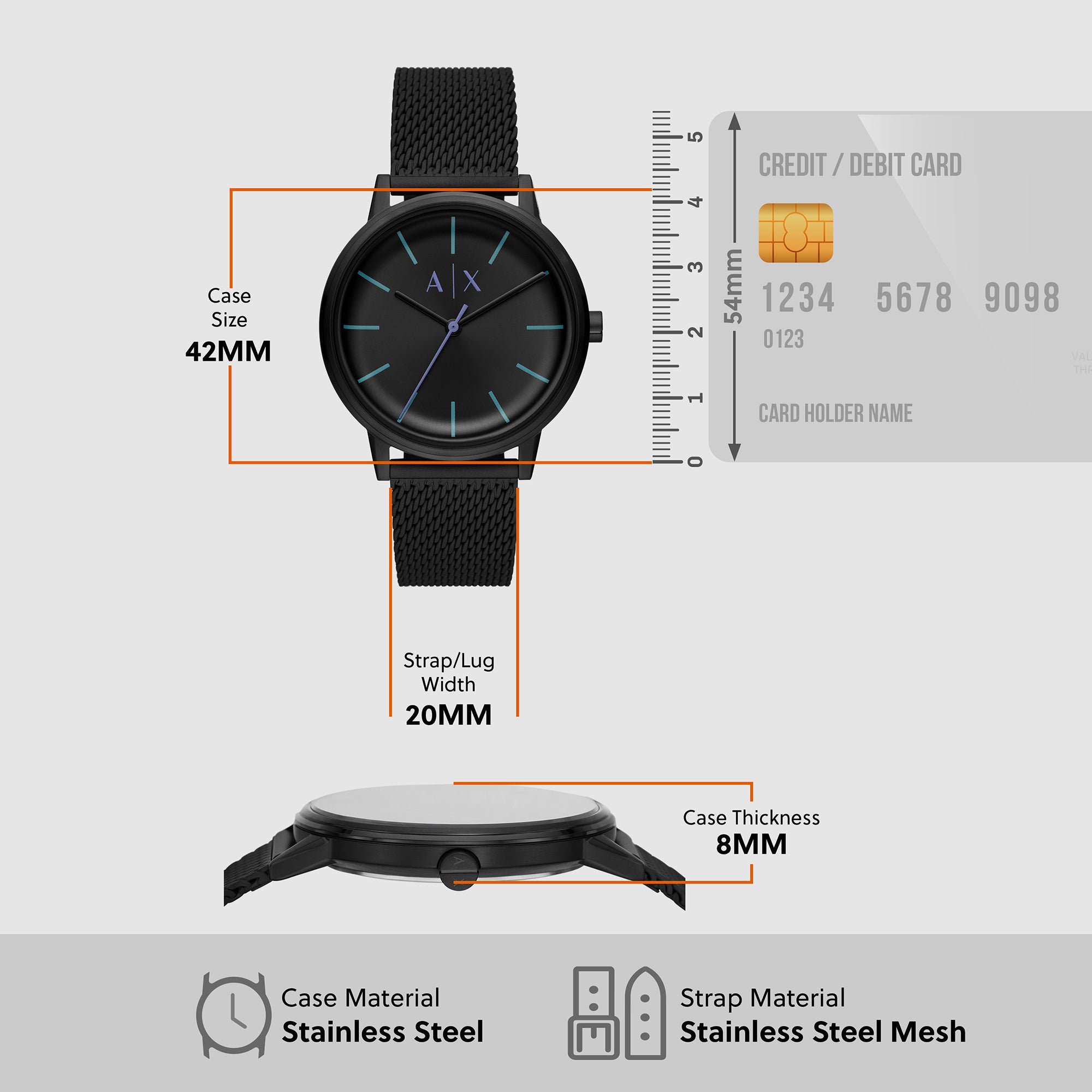 Armani Exchange Stainless Steel Black watch