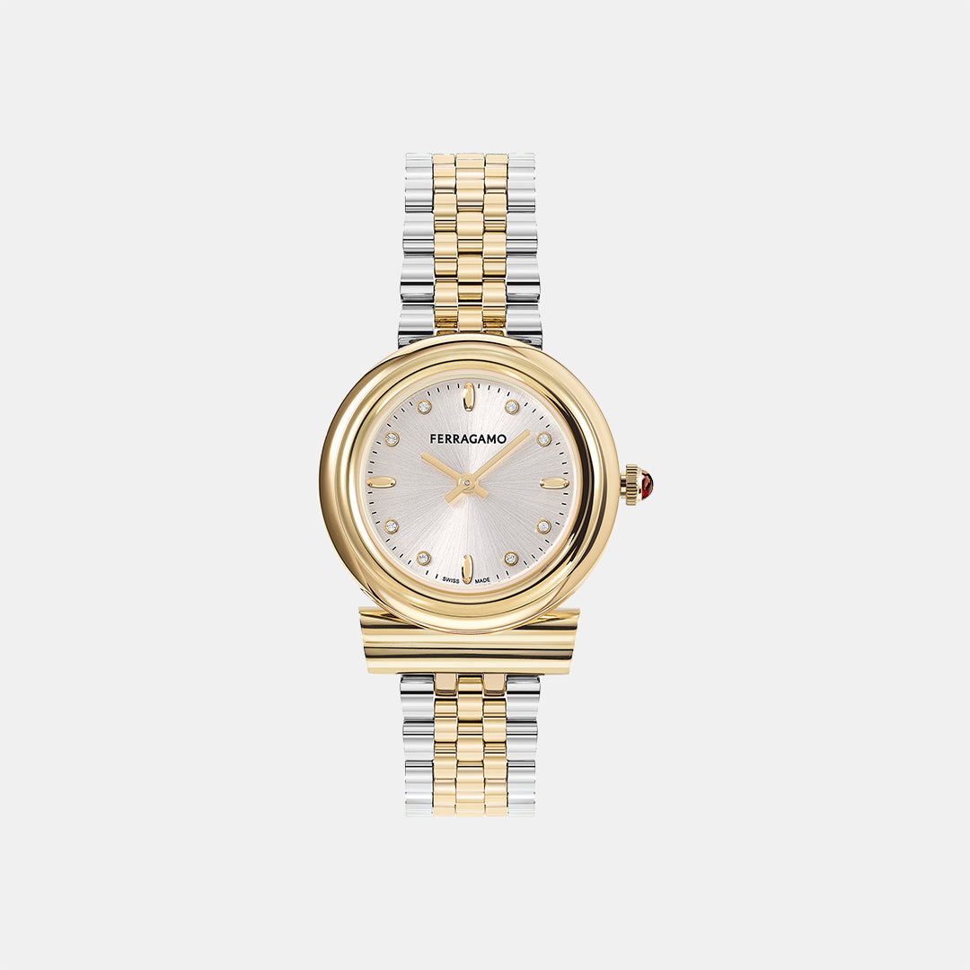 Ferragamo Round Silver Analog watch