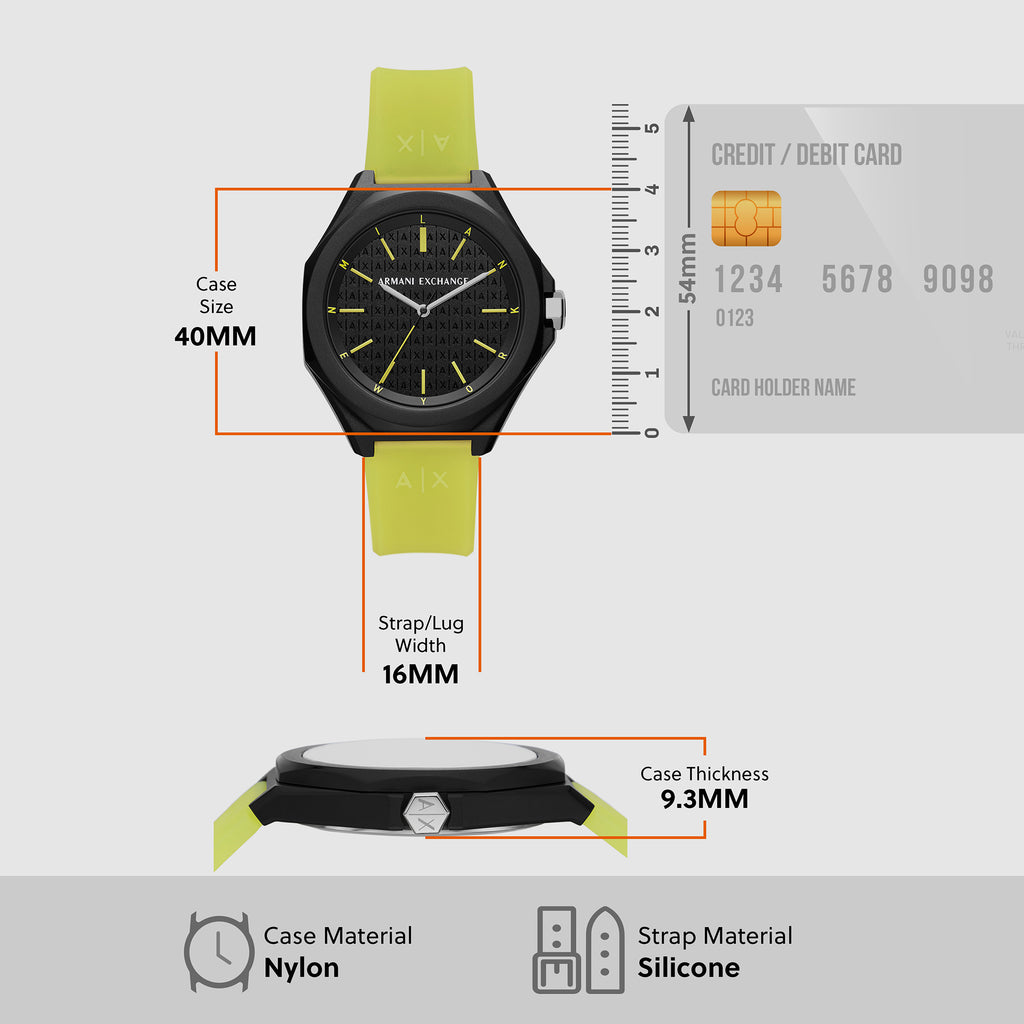 Armani Exchange Silicone Black watch