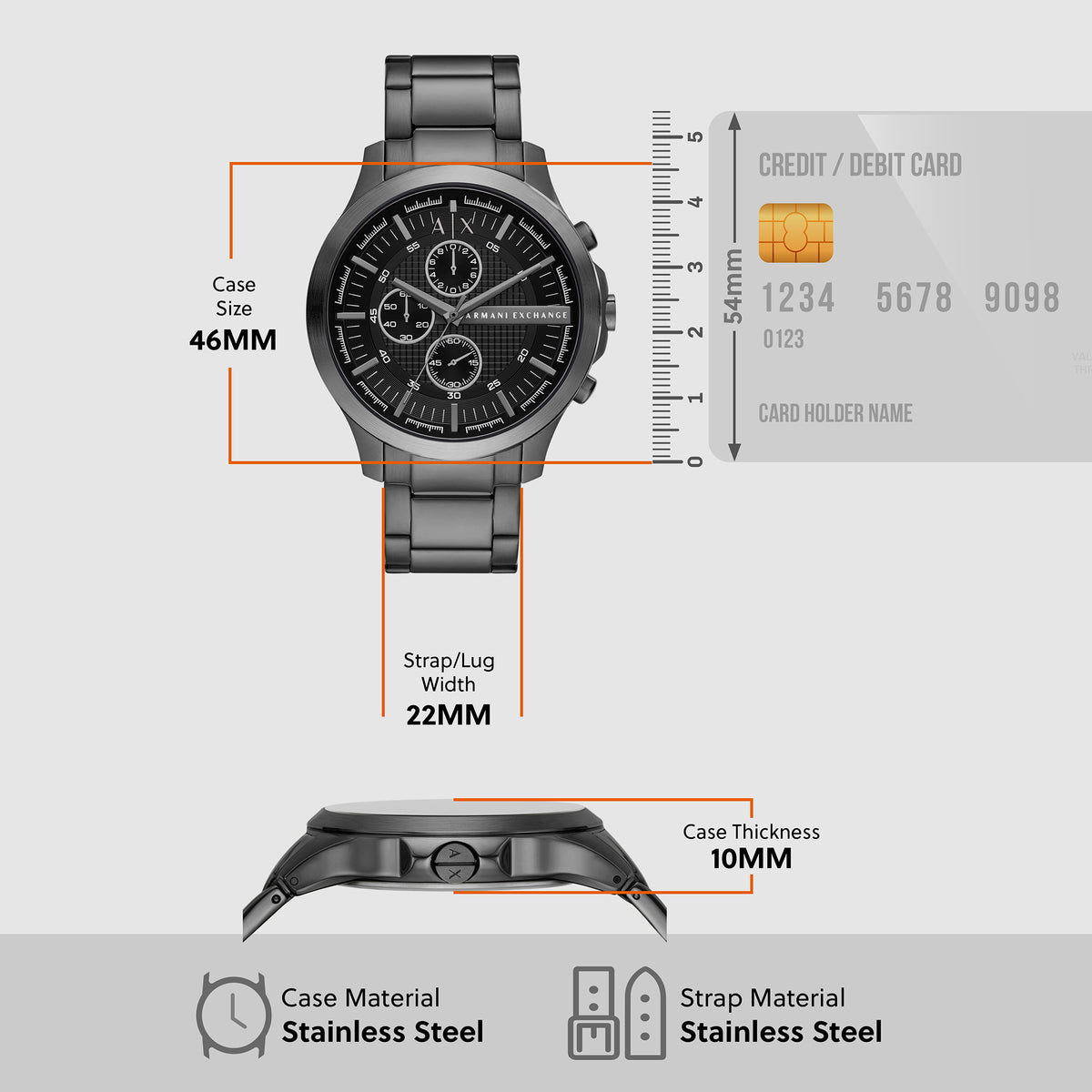 Armani Exchange Stainless Steel Black watch