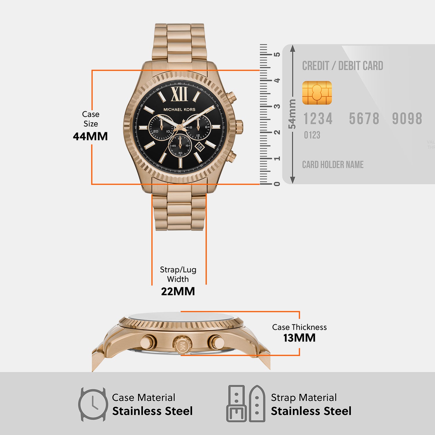 Michael Kors 44 mm Beige Gold Quartz watch