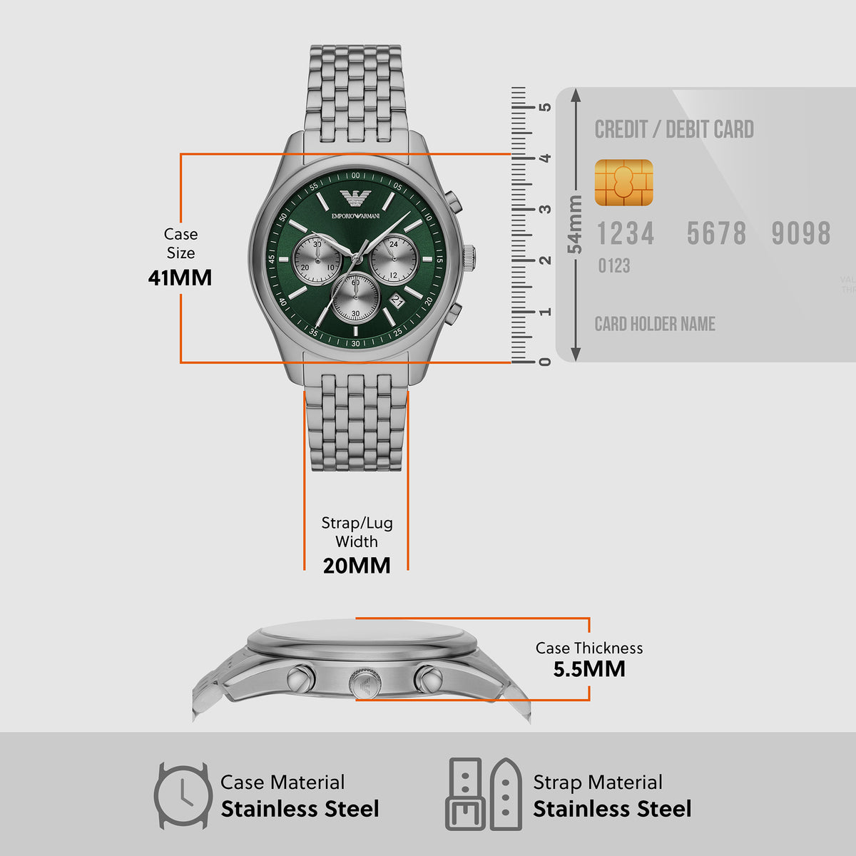 Emporio Armani Stainless Steel Green watch