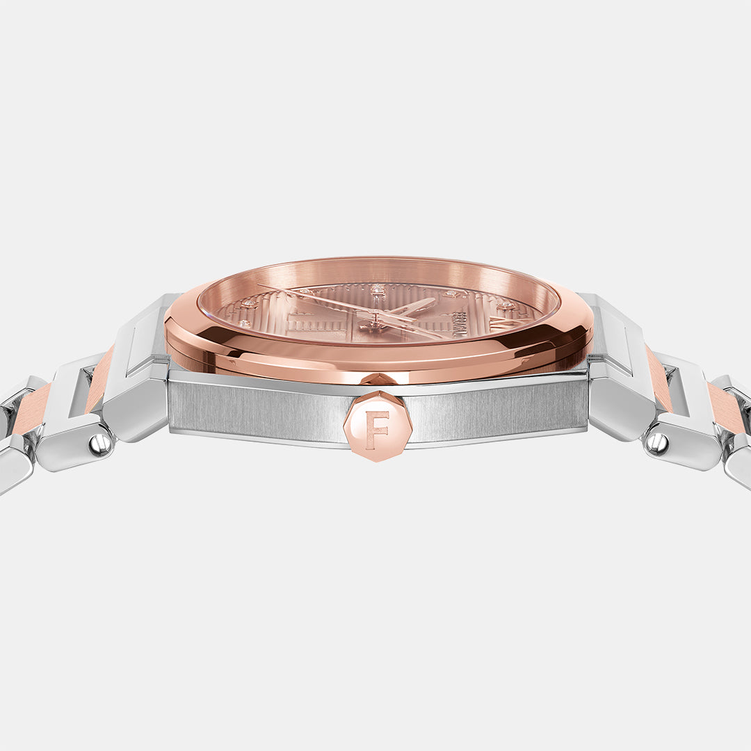 Ferragamo Men Round Rose Gold watch
