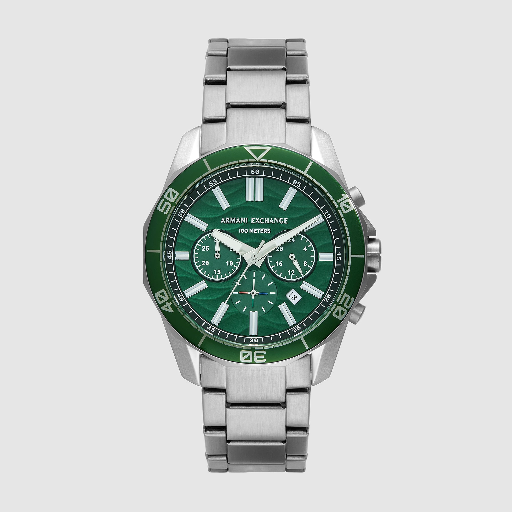 Armani Exchange Round Green Chronograph watch