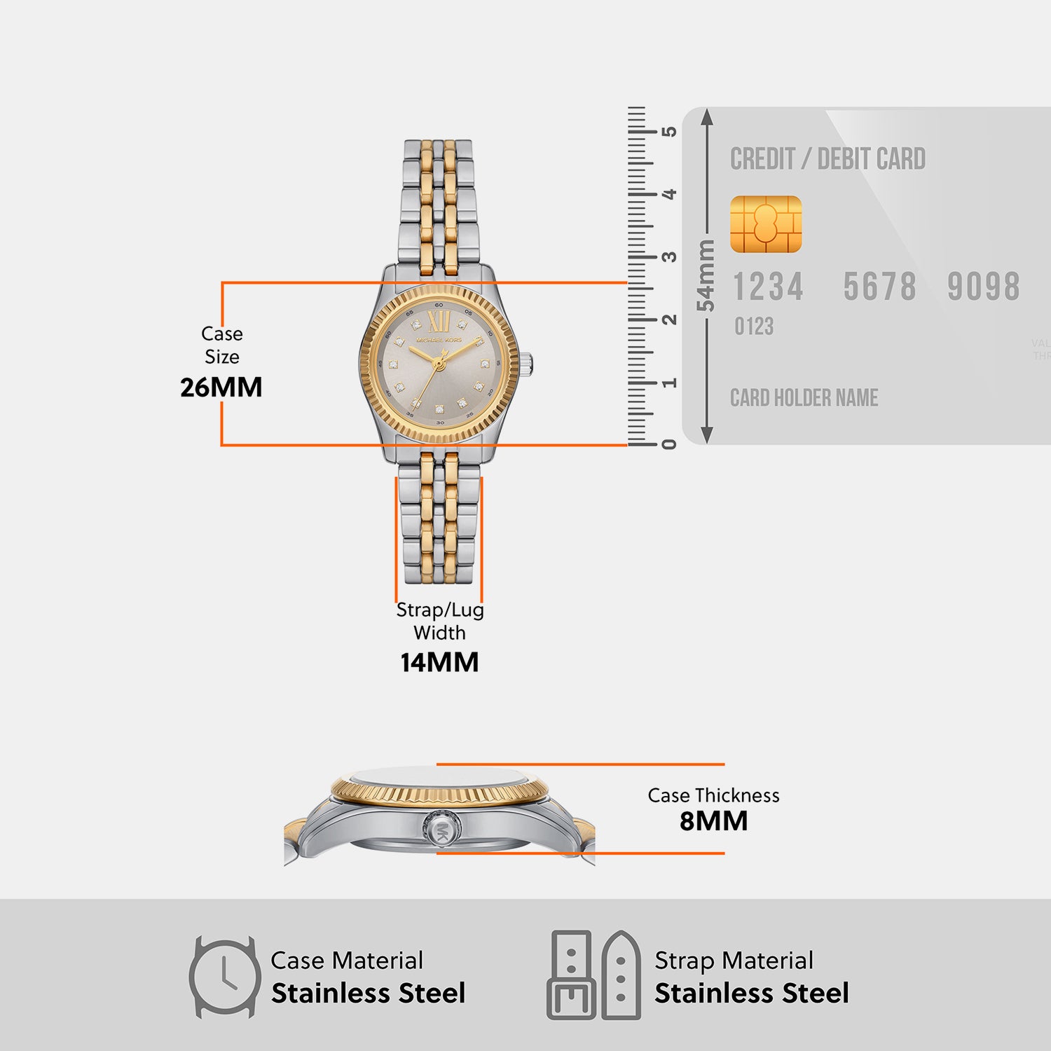 Lexington Women Quartz Silver Dial Analog Stainless Steel Watch MK4815SET