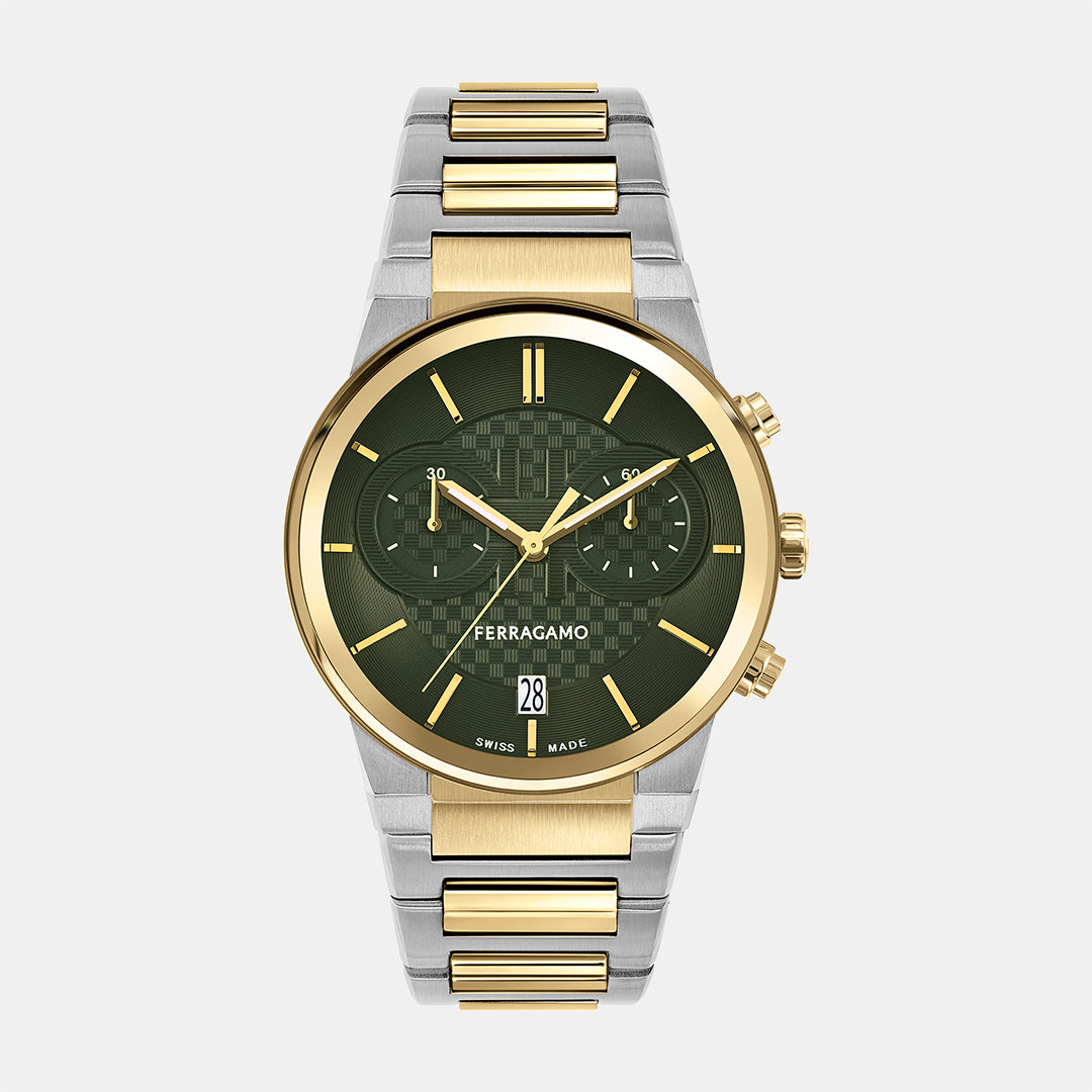 Ferragamo Round Green Chronograph watch