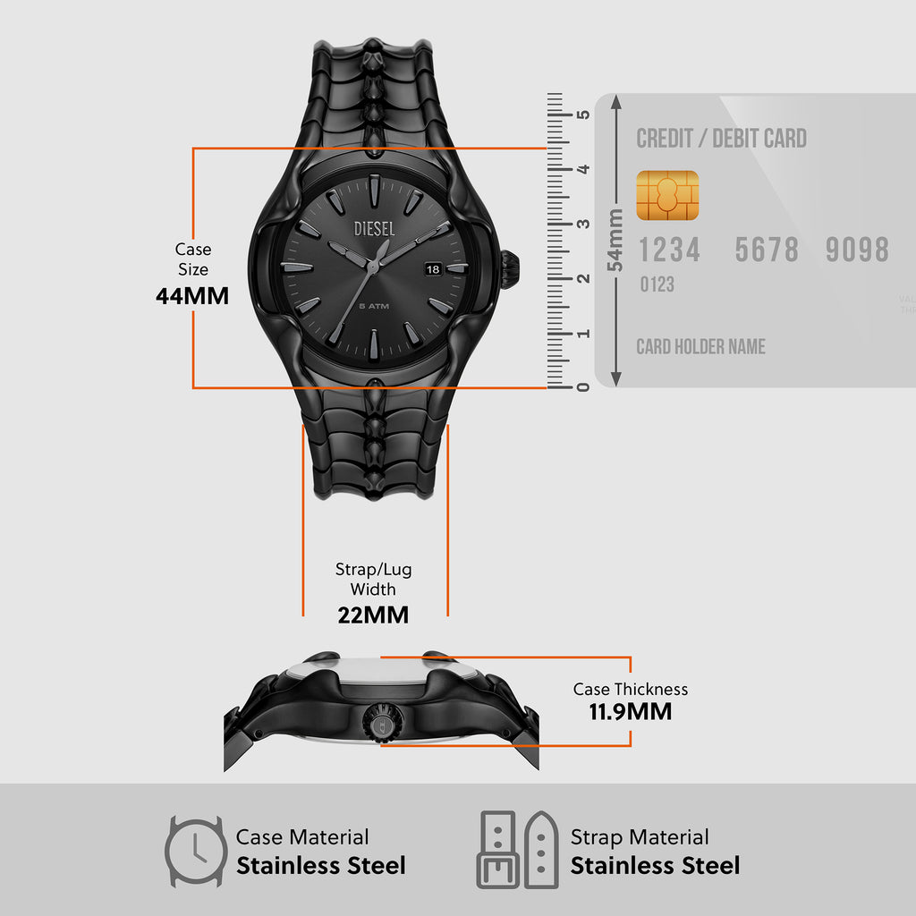 Diesel Stainless Steel Black watch