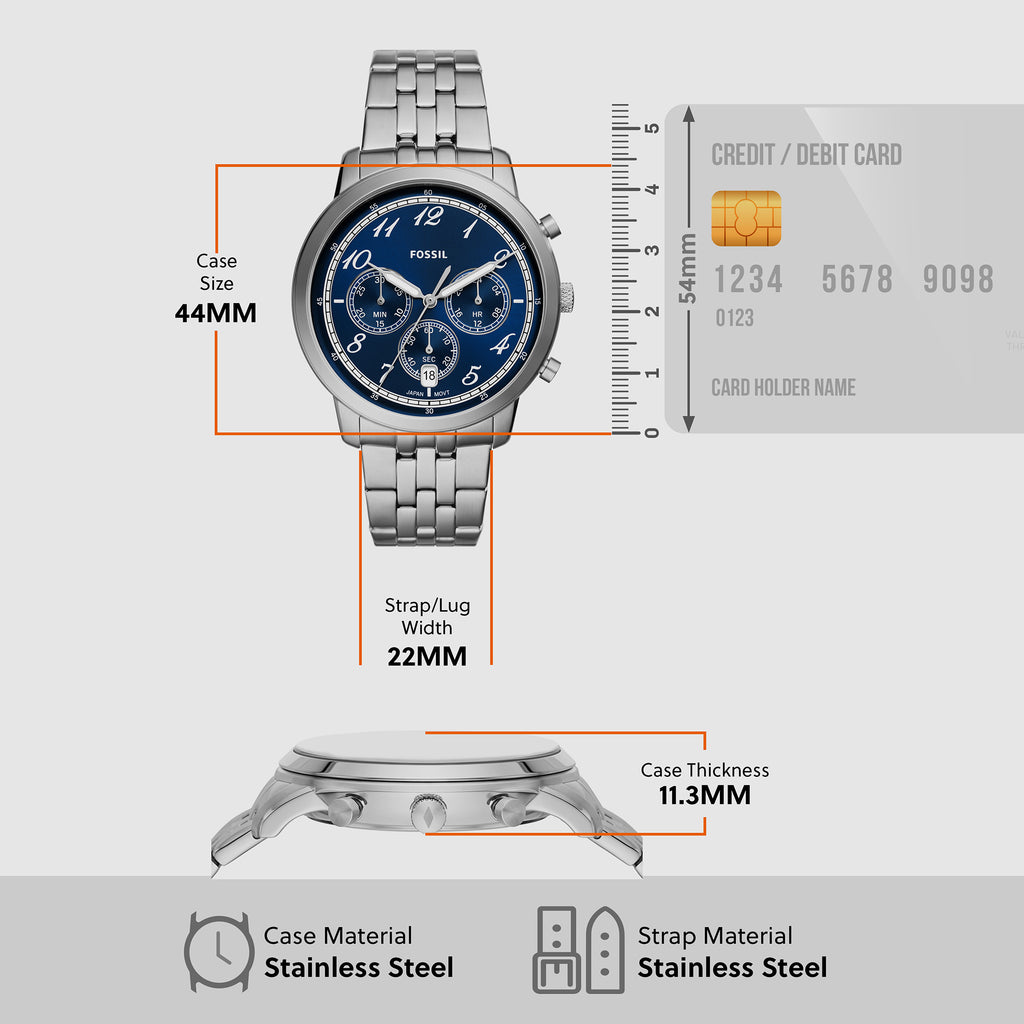 Fossil Stainless Steel Blue watch