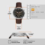 Fossil Leather Black watch