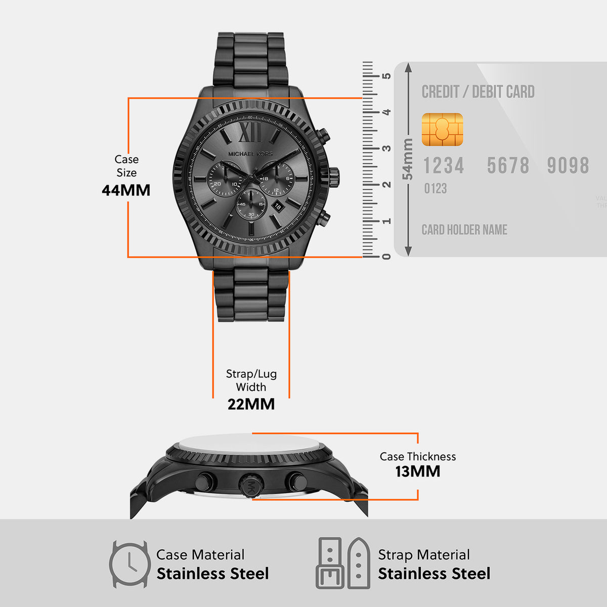 Michael Kors 44 mm Black Quartz watch