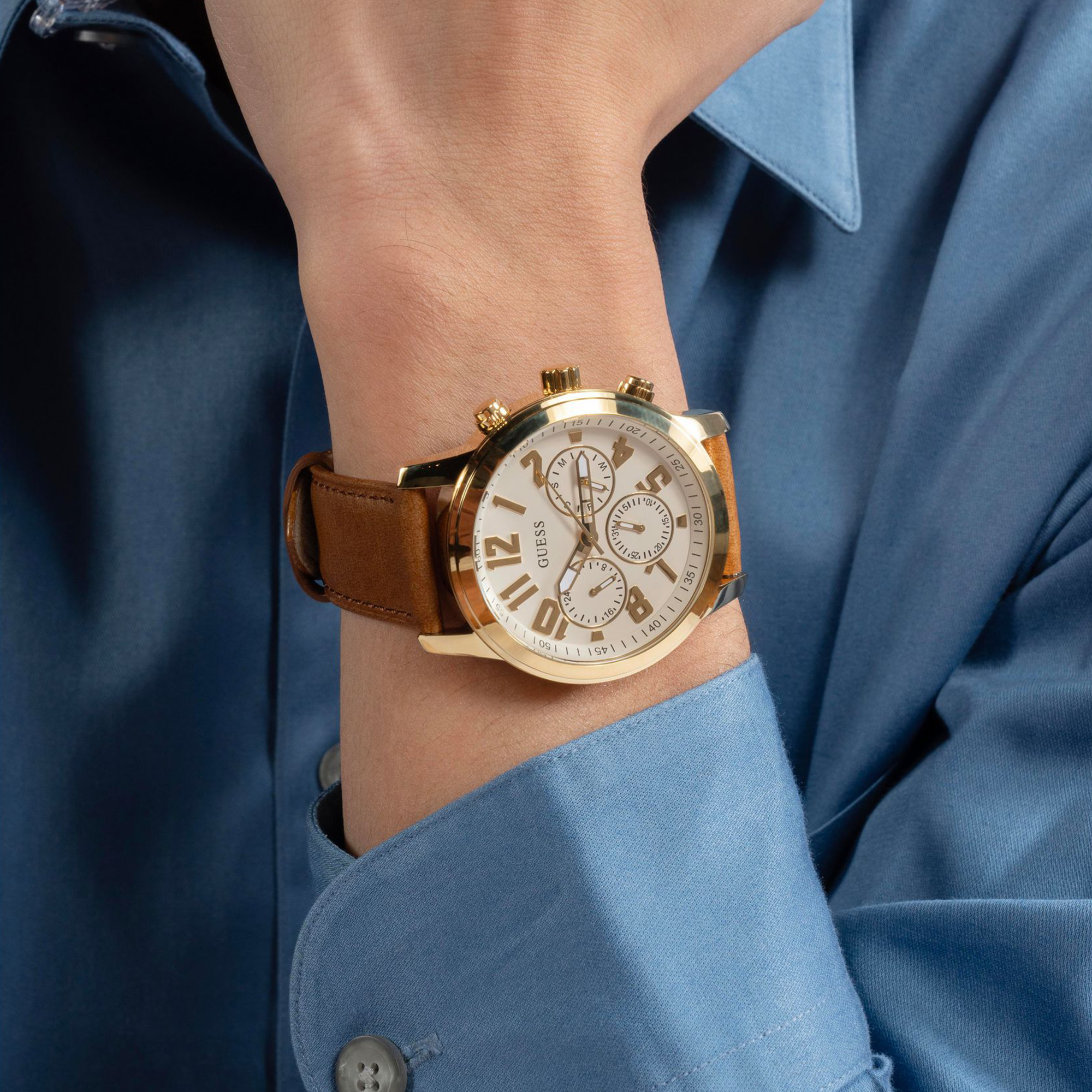 Guess Stainless Steel Round watch