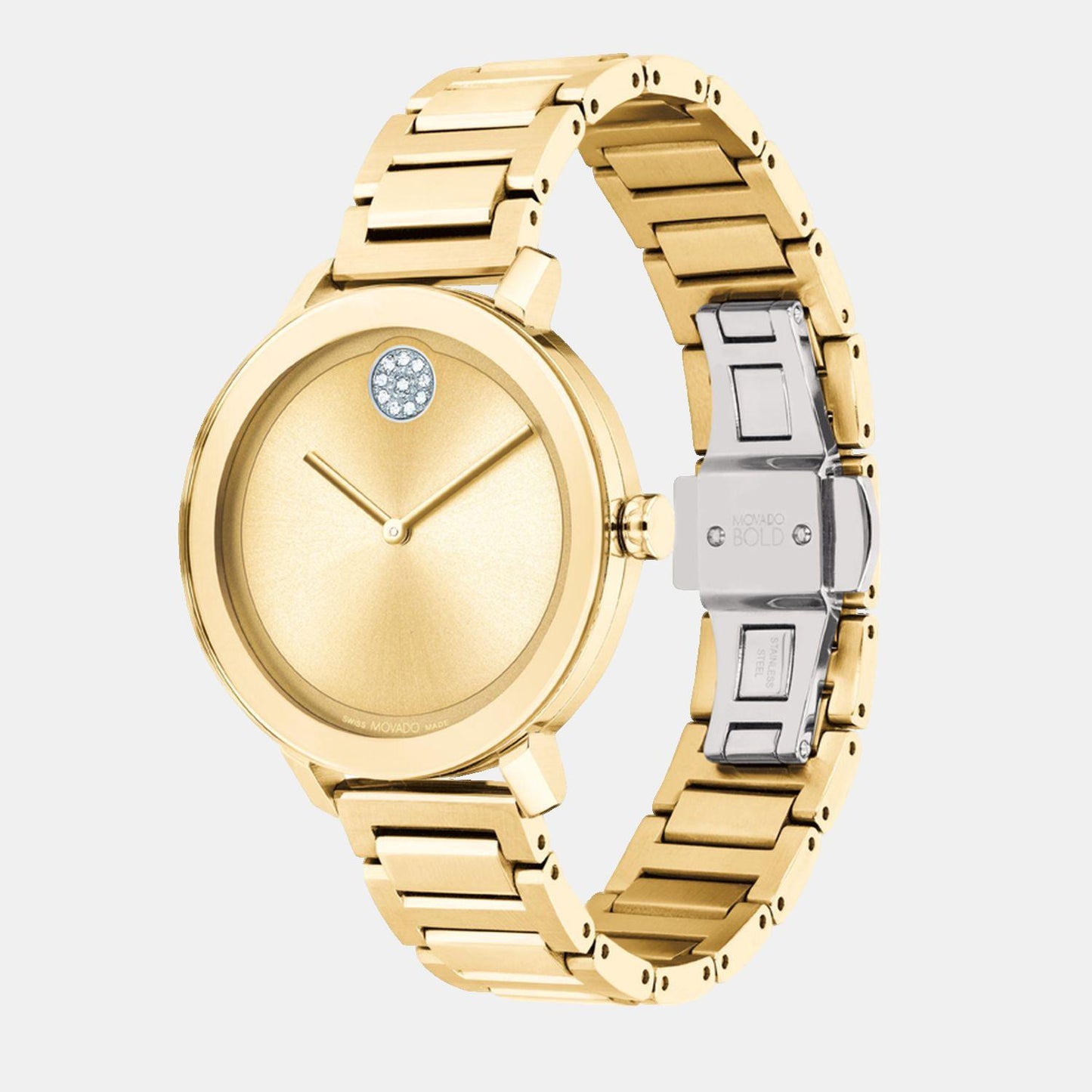 Women Quartz Gold Dial Analog Stainless Steel Watch 3600823