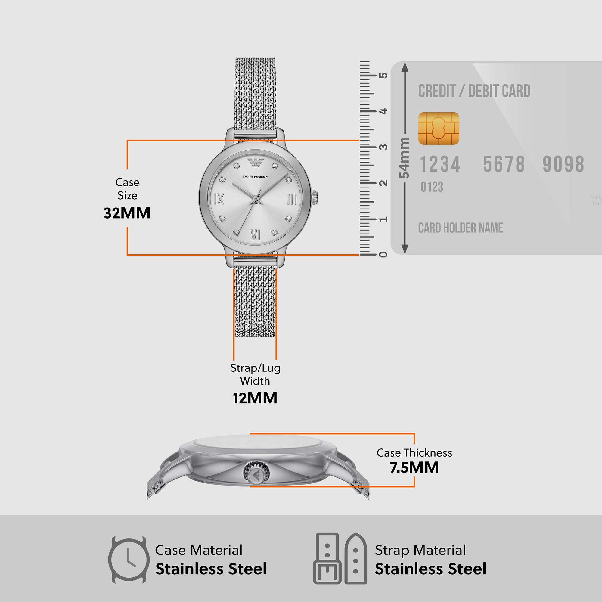 Emporio Armani Stainless Steel Silver watch
