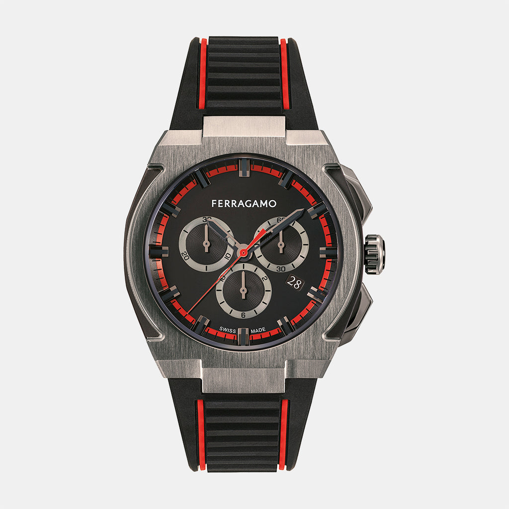 Ferragamo Round Black Chronograph watch