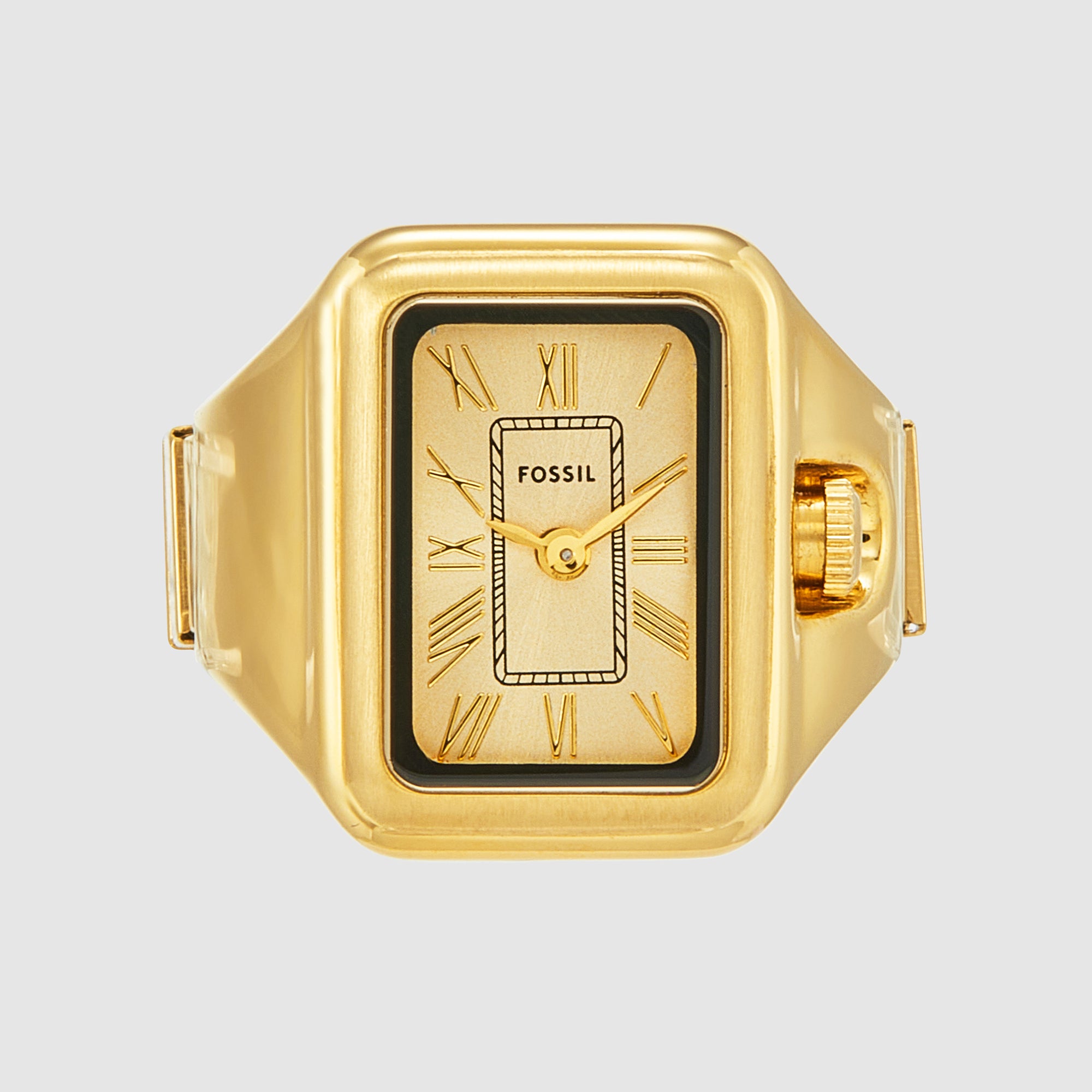 Fossil Rectangular Gold Analog watch