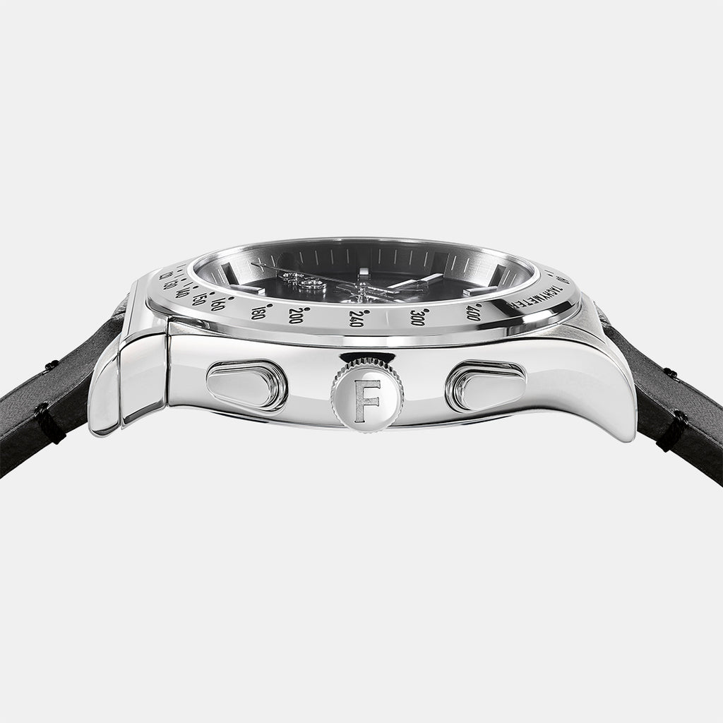 Ferragamo Men Round Black watch