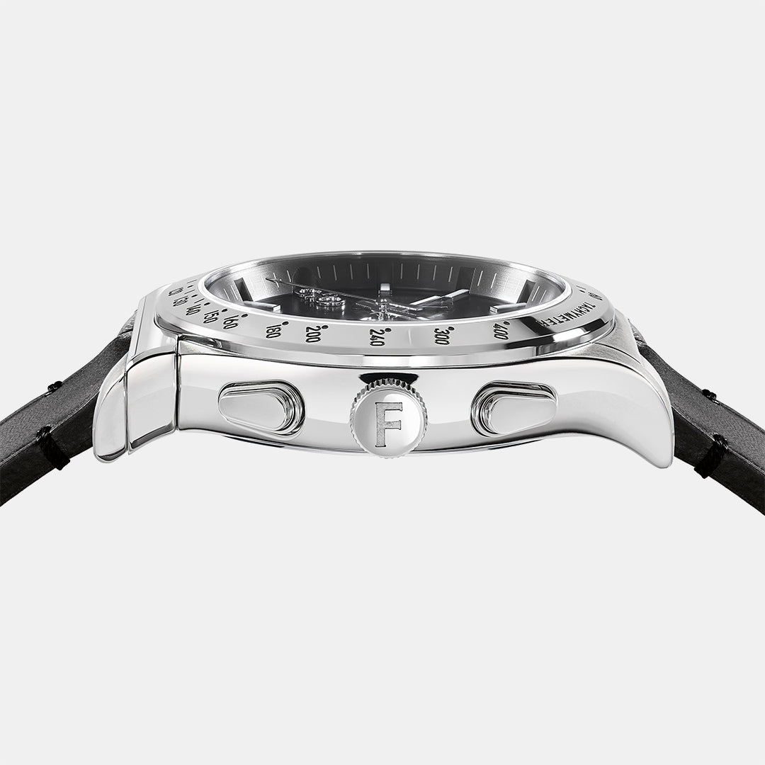 Ferragamo Men Round Black watch