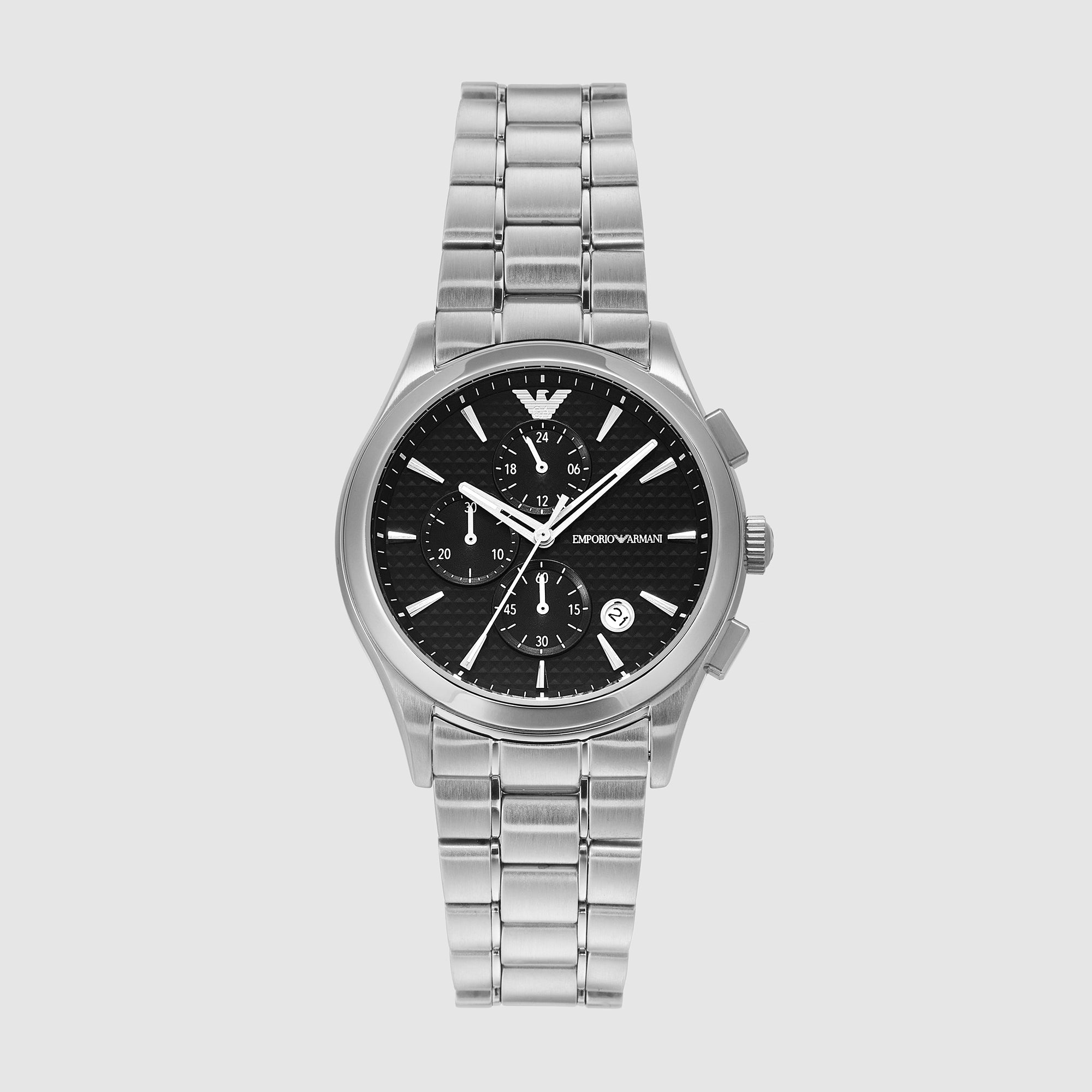 Emporio Armani Round Black Chronograph watch