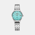 Slim-Line Women Quartz Sky Blue Dial Analog Stainless Steel Watch 512857 41 05 20