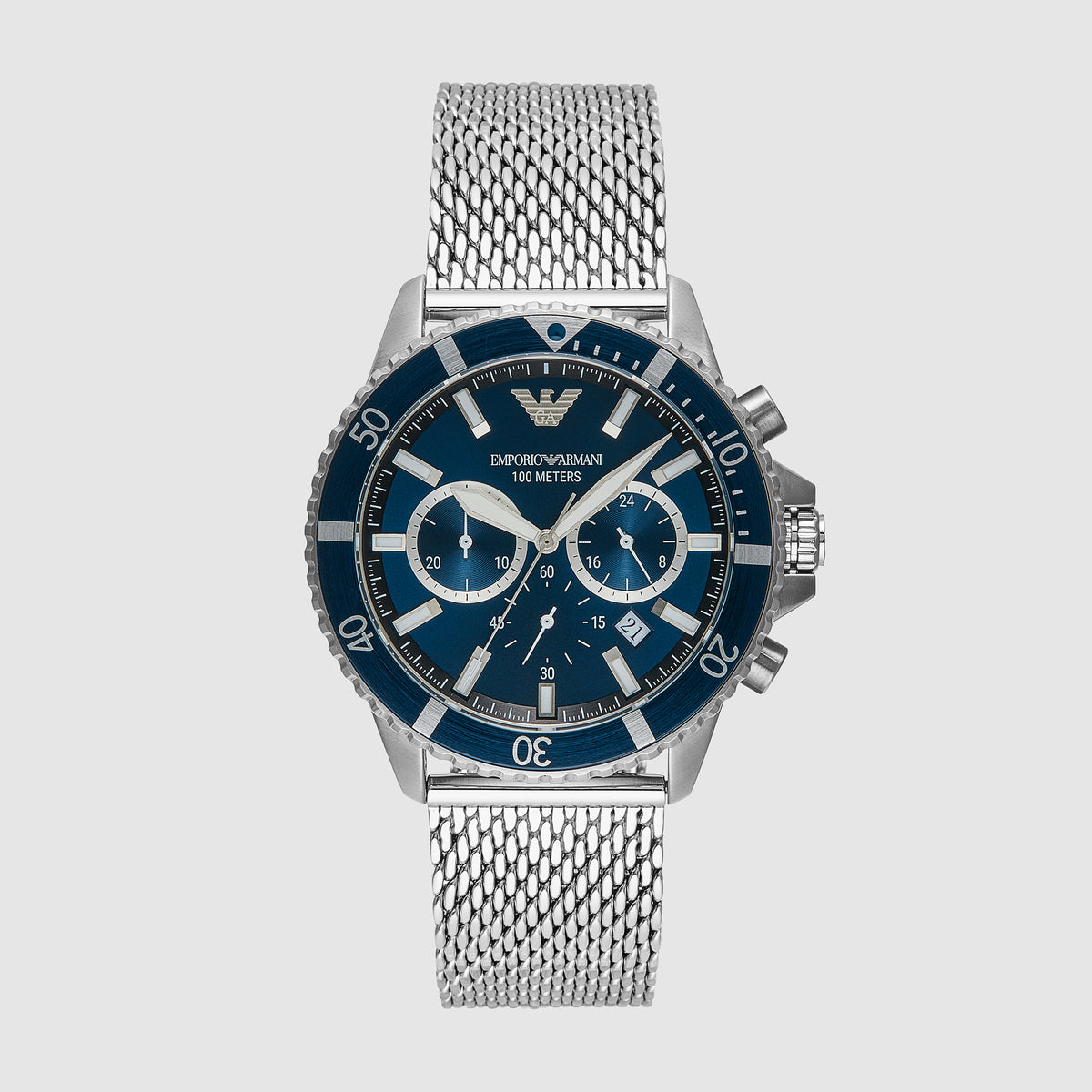 Emporio Armani Round Blue Chronograph watch