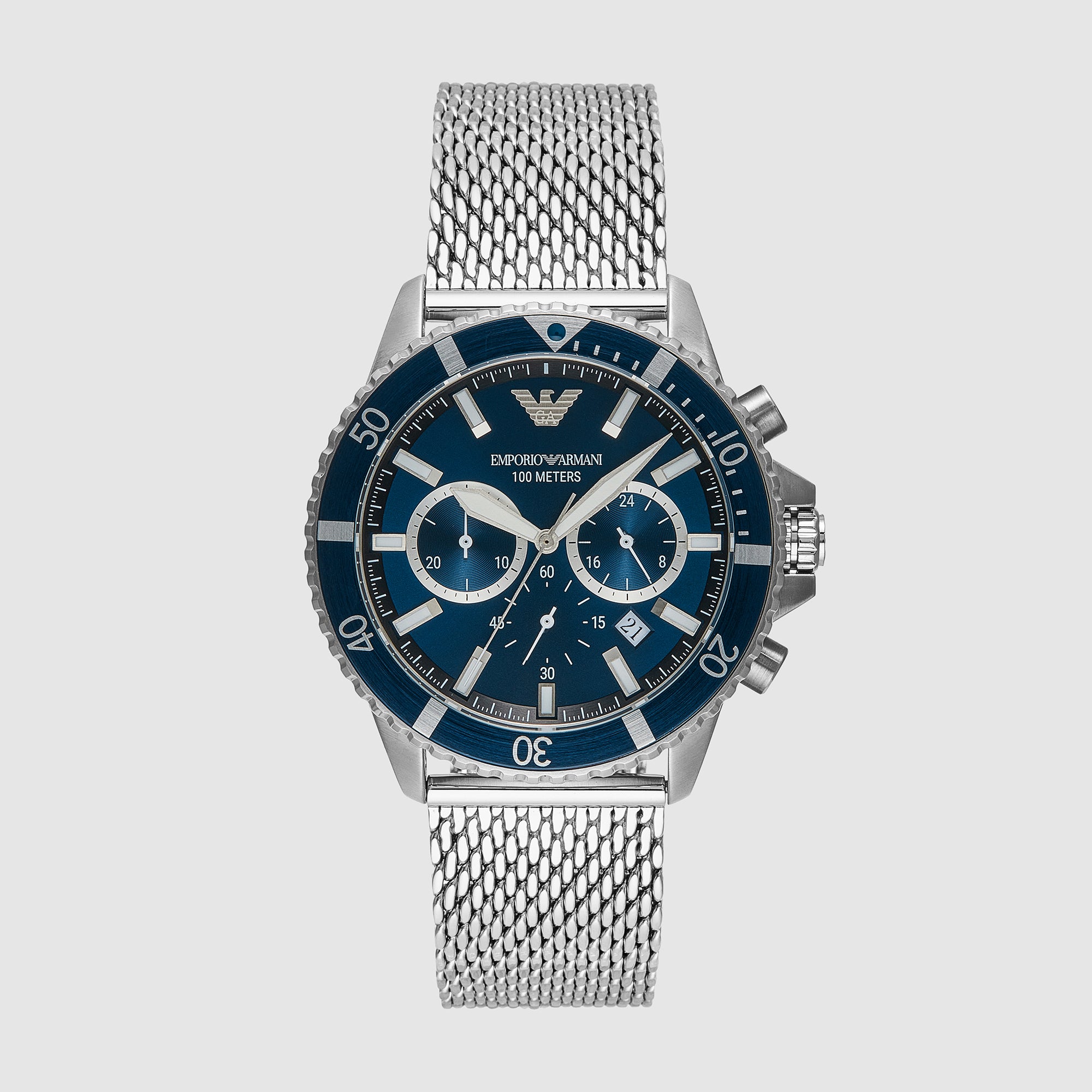 Emporio Armani Round Blue Chronograph watch